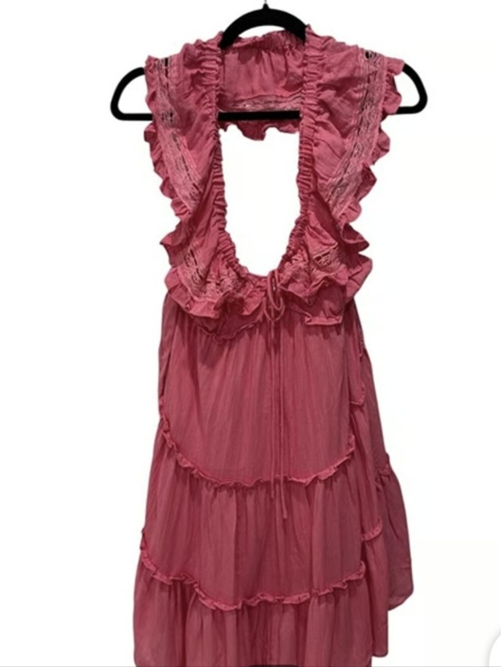 Lush Pink Blossom Tiered Dress